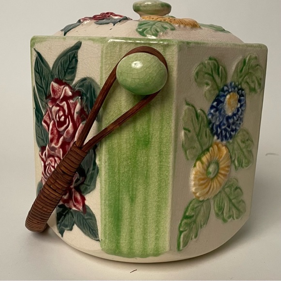 Vintage Japanese biscuit/cookie jar with lid - Picture 6 of 16